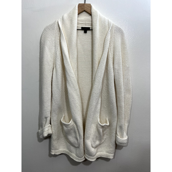 J. Crew Womens Oversized Wool Blend Open Front Long Cardigan Shawl Collar Knit S - Picture 1 of 15
